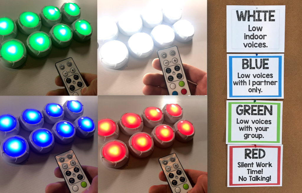 Classroom Management, Color-Changing, Remote-Control Puck Lights