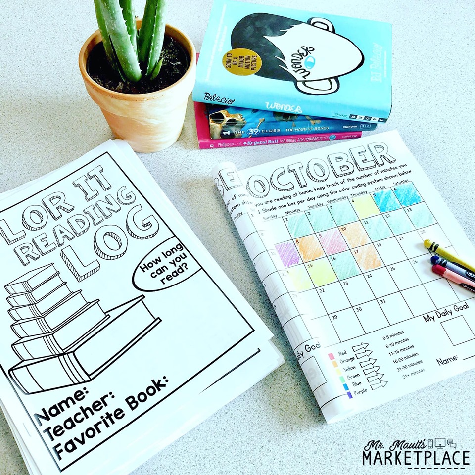 Color it reading log booklet